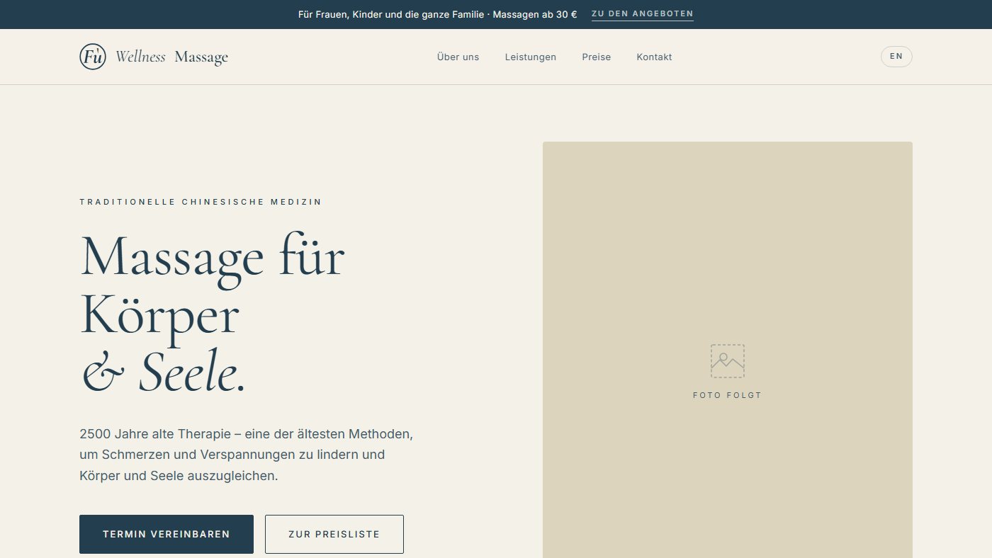 The Fù Wellness home page