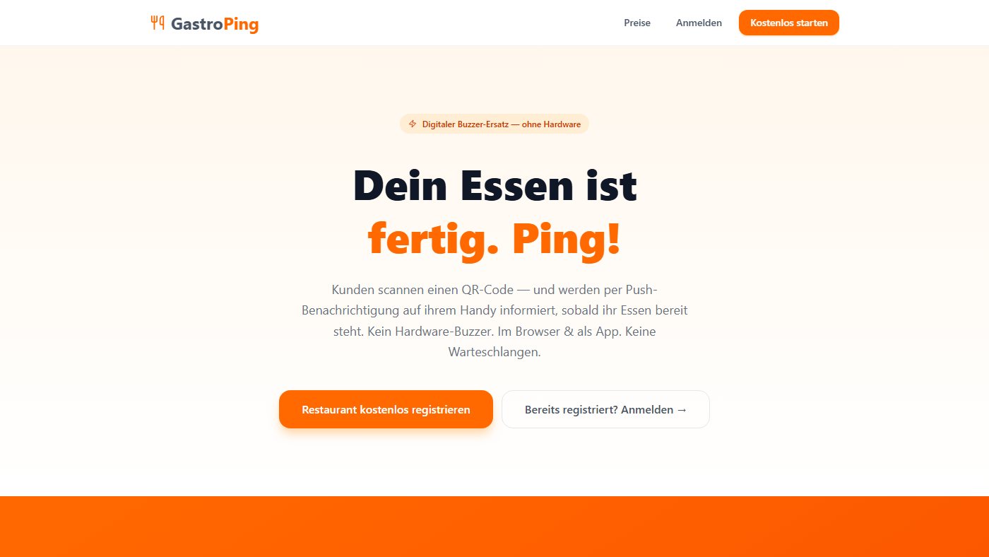 gastroping.com — “Your food is ready. Ping!”