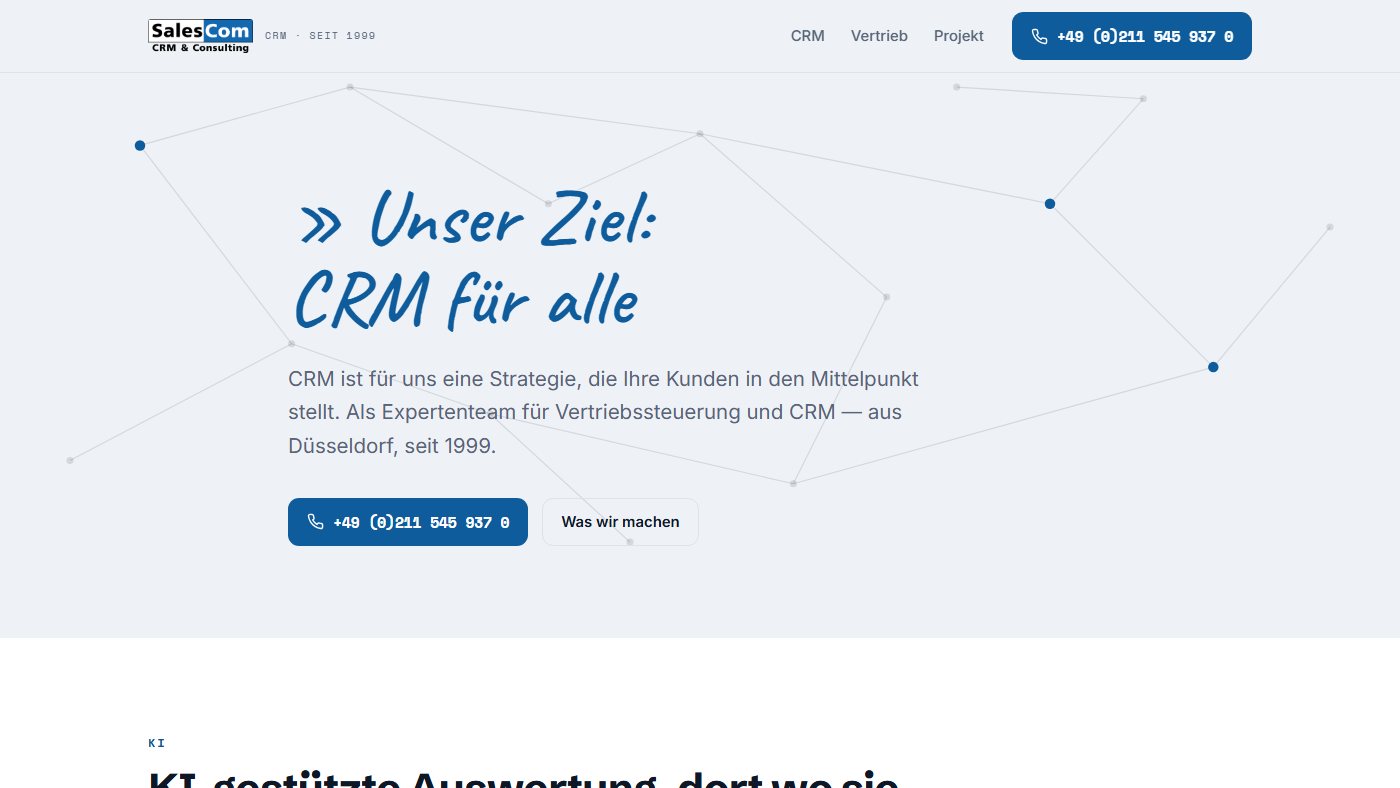 The new SalesCom website